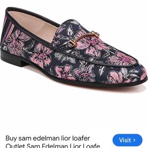 Sam Edelman Women's Floral Loafers - Pink and Black